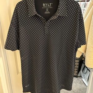 Bylt blue polo with light blue polka dots